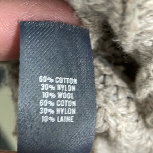 Aerie Oatmeal Chunky Knit Sweater Braided Back Round Neck Woman's Size S - Picture 7 of 7